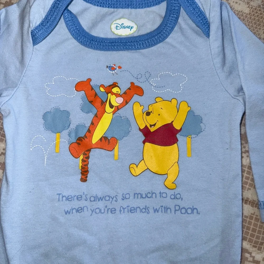 Disney Blue Winnie the Pooh Kids One Piece 3-6 Month